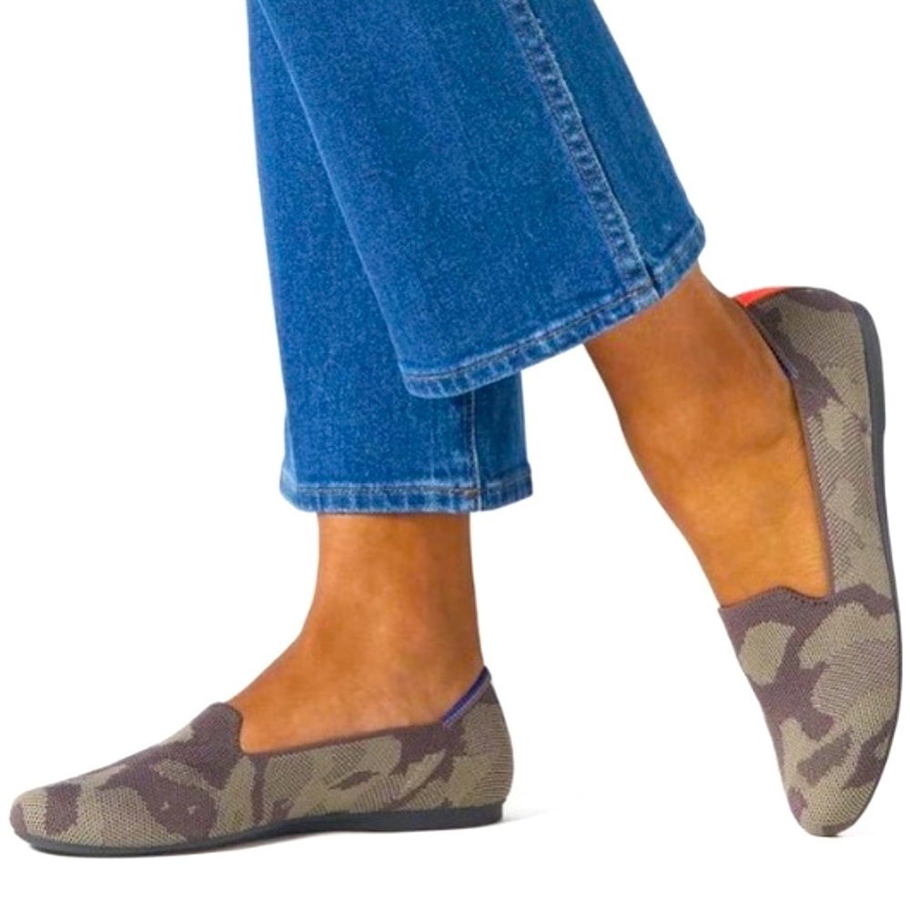 Rothy’s the loafers retired mink camo knit‎ flats women’s size 7.5 EUC